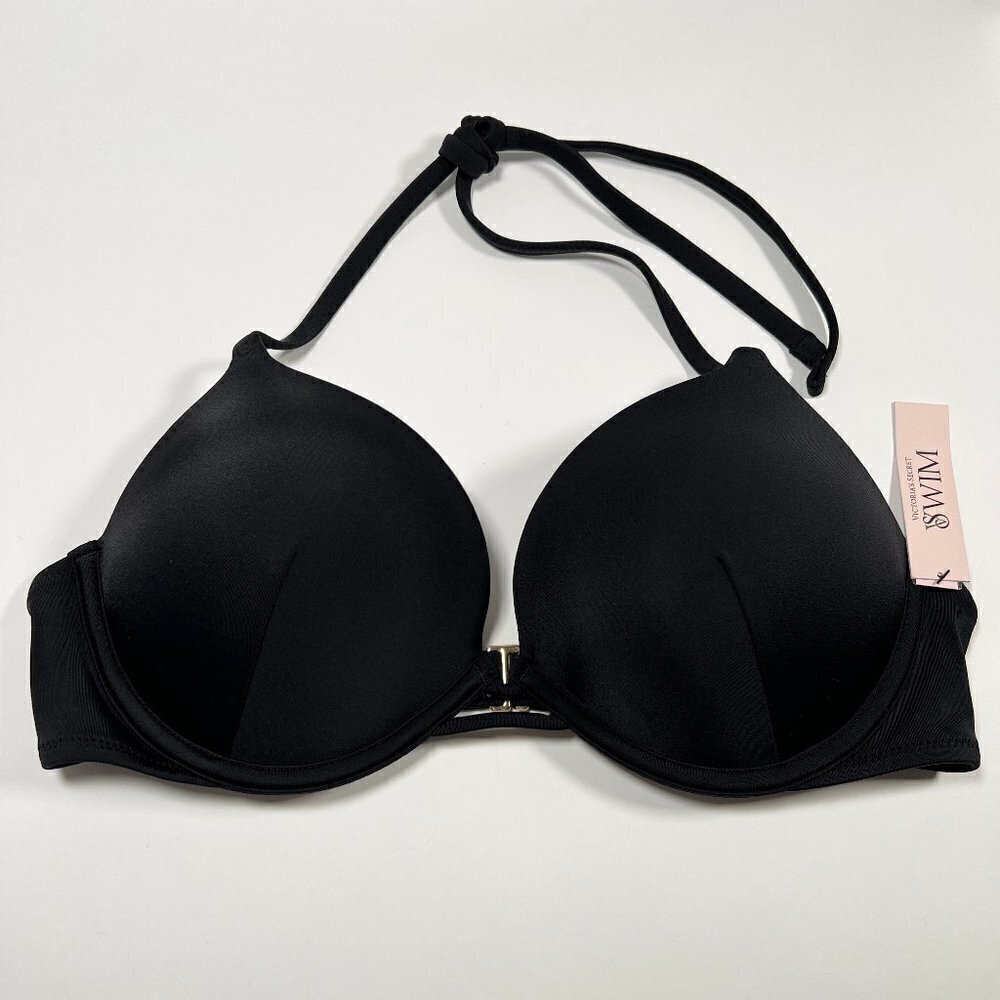 Victoria Secret 36DD Bombshell Push Up Bikini Top Adds 2 Cups Black